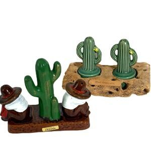 Vintage 2 Sets Salt & Pepper Shakers Arizona Saguaro Cactus RedWare Siesta